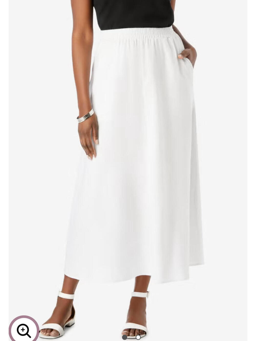 Jessica London Linen Blend Maxi Skirt – White